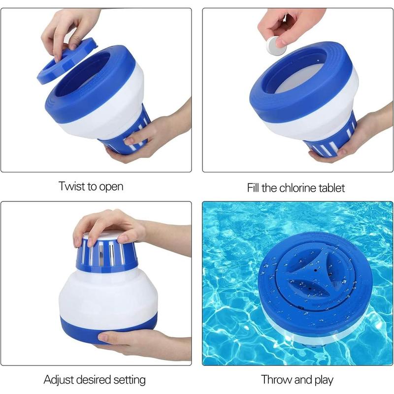 Pool Chlorine Floater, 7.5" Large Floating Chlorine Dispenser, Optimal Pool with Adjustable Release for Indoor & Outdoor Swimming Pool Hot Tub