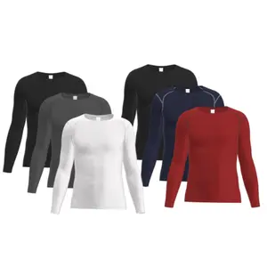 6 Pack Mens Compression Shirts Long Sleeve Quick Dry for Workout Running Athletic Base Layer Moisture Wicking Activewear Sportswear Gym Sweatwear Gym Outfits