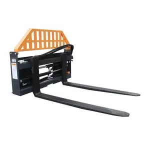 Hydraulic Adjustable Pallet Forks Skid Steer Loader Pallet Forks, Load Capacity 4000 lbs, with 2 PCS Hydraulic cylinders