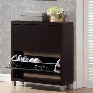 212 MAIN Simms Dark Brown Modern Wooden Storage Cabinet - Engineered Wood Furniture for Apartment, Low-Profile Wall-Mountable Indoor Shelf-Rack with Drawer, Plastic-Accent Organizer (Wholesale Interiors FP-2OUS-Cappucino)