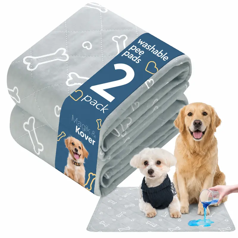 2-Pack Washable Pee Pads for Dogs & Cats, Super Absorbent Reusable Waterproof Leakproof Non-Slip Puppy Potty Training & Dog Whelping Pads, Quick Drying Pet Mats for Floor Crate Kennel Playpen Bed Sofa, Pet Supplies #TikTokShopFallDealsForYou