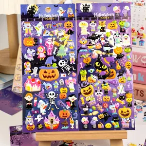 4 pcs New Funny Halloween 3D Puffy Stickers Scrapbooking Decor Journal Sticker DIY Diary Stationery Sticker School Office Supply