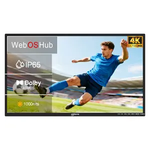 55" Outdoor TV, 4K UHD Smart TV, 1000nits,IP65 Waterproof, Suitable For Partial Sun, PatioBuilt-in Voice Assistant & Dolby Atmos| 360SPB