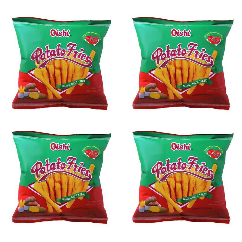 Oishi Baked Potato Fries 1.76oz, 4 Pack (Tomato Ketchup)