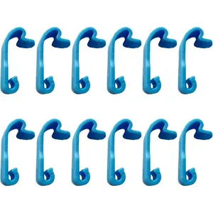 12PCS Replacement Dog Crate Locking Latch Blue Plastic Wire Cage Hook Clips for Pet Door Buckle Multi-Purpose for Rabbit Bird Cat Kennel