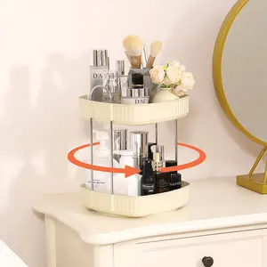Whimsii - 360 Rotating Vanity Organizer - Rice White Gift Kitchen Bath Racks