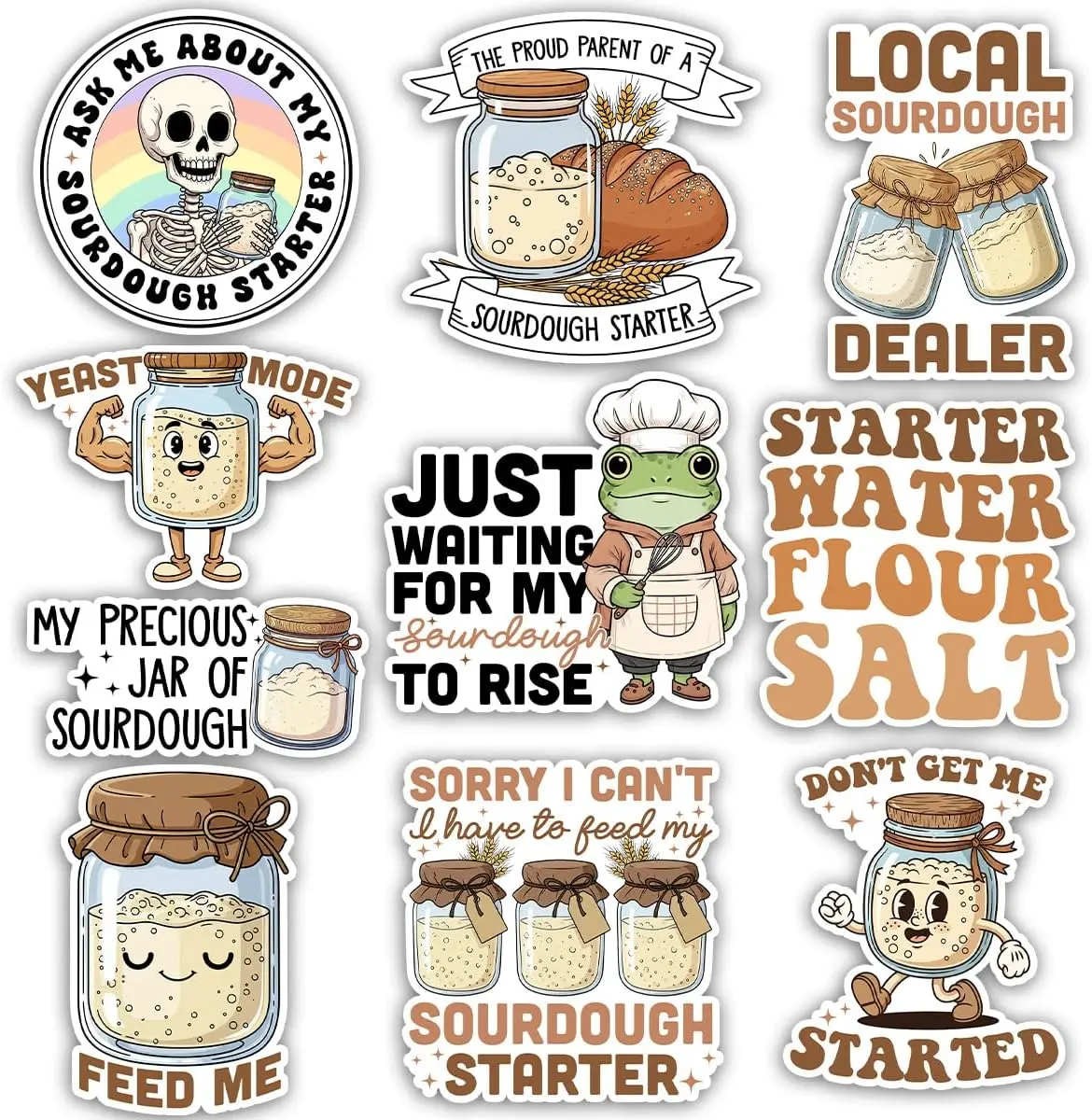 Funny Bread Baker Sticker, Baking Lover Baker Gift, Bakery Decoration for Jar Water Bottle Laptop Helmet Farm Stand Vehicles