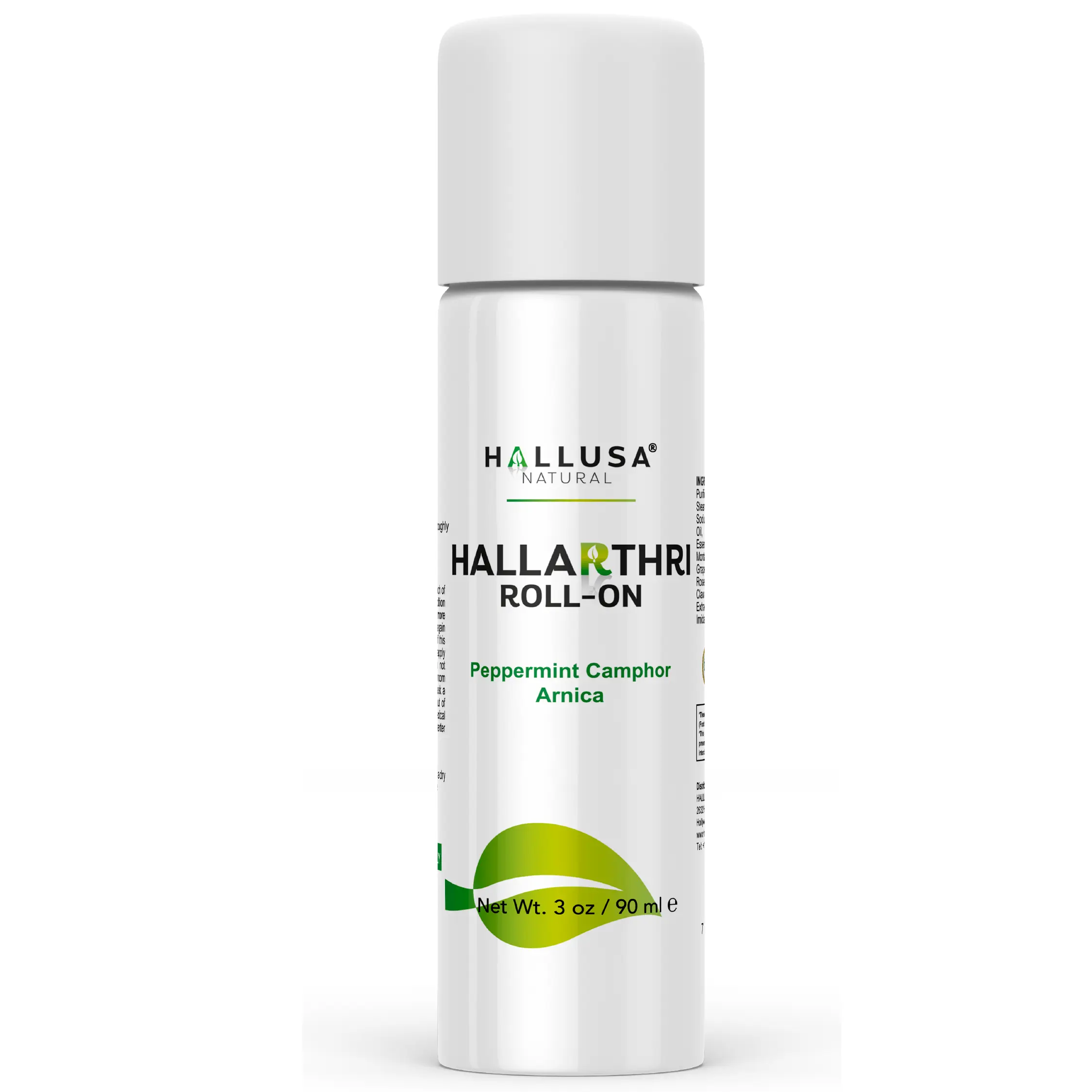 HALLARTHRI Roll-On Essential Oil - Peppermint, Camphor, Arnica Blend - 90ml HALLUSA NATURAL for Health, Wellness, Therapy, Treatment