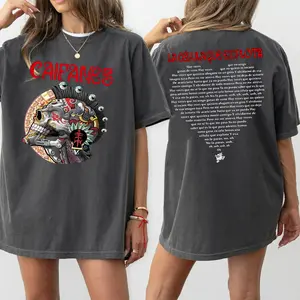 Caifanes Aztec Skull La Célula Que Explota Comfort Color Printed Tee Ring-Spun Cotton Soft-Washed T-Shirt Trendy Tops Perfect Gift