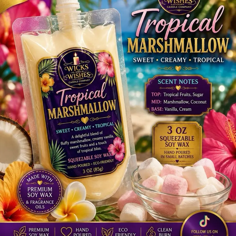 Tropical  marshmallow 3 ounce squeezable wax