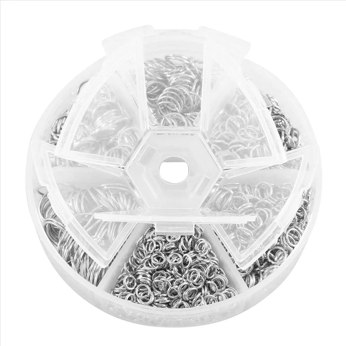 1390Pcs O Ring Connectors Metal Open Jump Rings Set Metal Jump Rings for Jewelry Making Connectors,Silver