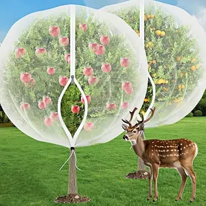Two-Pack Fruit Tree Protection Net, Garden & Orchard Guard, Zipper Drawstring Seal, Bird Bug Deer Proof, Blueberry Apple Tree Care