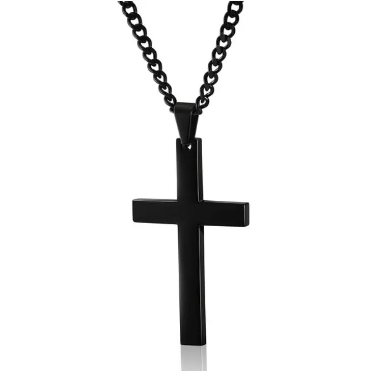 Cross Necklace for Men Women Daily Jewelry Set Gifts，Gold Silver Black Tone Cross Pendant Necklaces Stuff for 1 Dollar Cheap Stuff