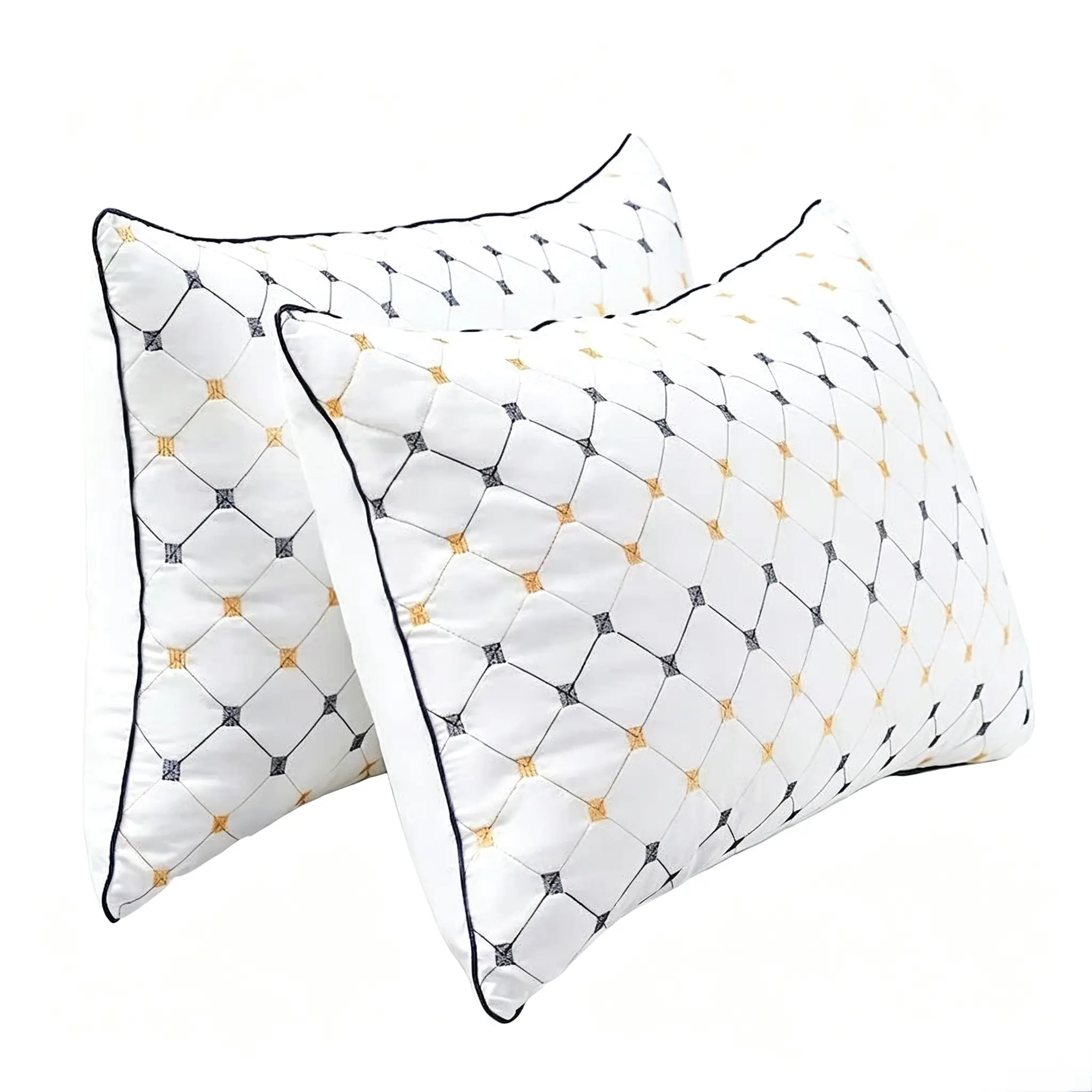 Star Pattern Soft Pillow Insert, High Resilience Gentle Support Without Shoulder Pressure, Breathable Sweat-Free Fabric, Relieves Neck & Shoulder Aches, Alleviates Stiff Neck & Insomnia, Sleep Pillow for Home & Homestay