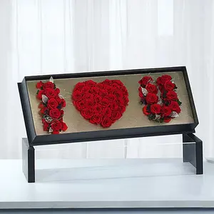 Long Acrylic I Love You Flower Box Comes With Liners and Foams