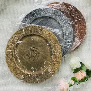 Multiple Colors Retro Decorative Dining Plate Charger  13" - 50 Pack Dinnerware