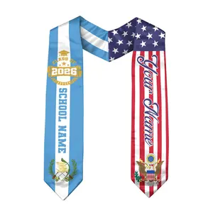 Personalized Guatemalan Graduation Sash 2026, Guatemala Graduation Stole Custom, Guatemalan American Flag Sash 2026