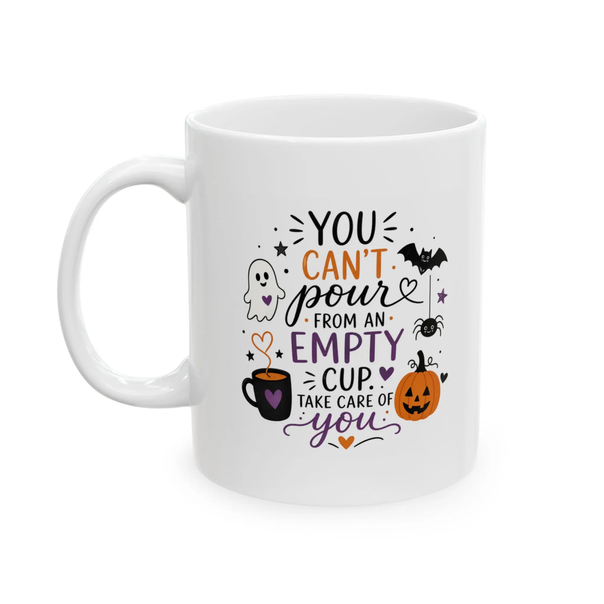 You Can't Pour from an Empty Cup Coffee Mug | 11oz & 15oz Ceramic Mug | Cute Halloween Nurse Mug | LoveNursingStudents™