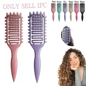 Vented Curl-Defining Brush for Curly, Wavy & Coily Hair, Airflow Comb for Fast Drying, Curl-Enhancing & Edge Lift, Lightweight Detangling Brush for Wet & Dry Hair, Ideal for Travel, Home and Salon, Hair Styling Comb