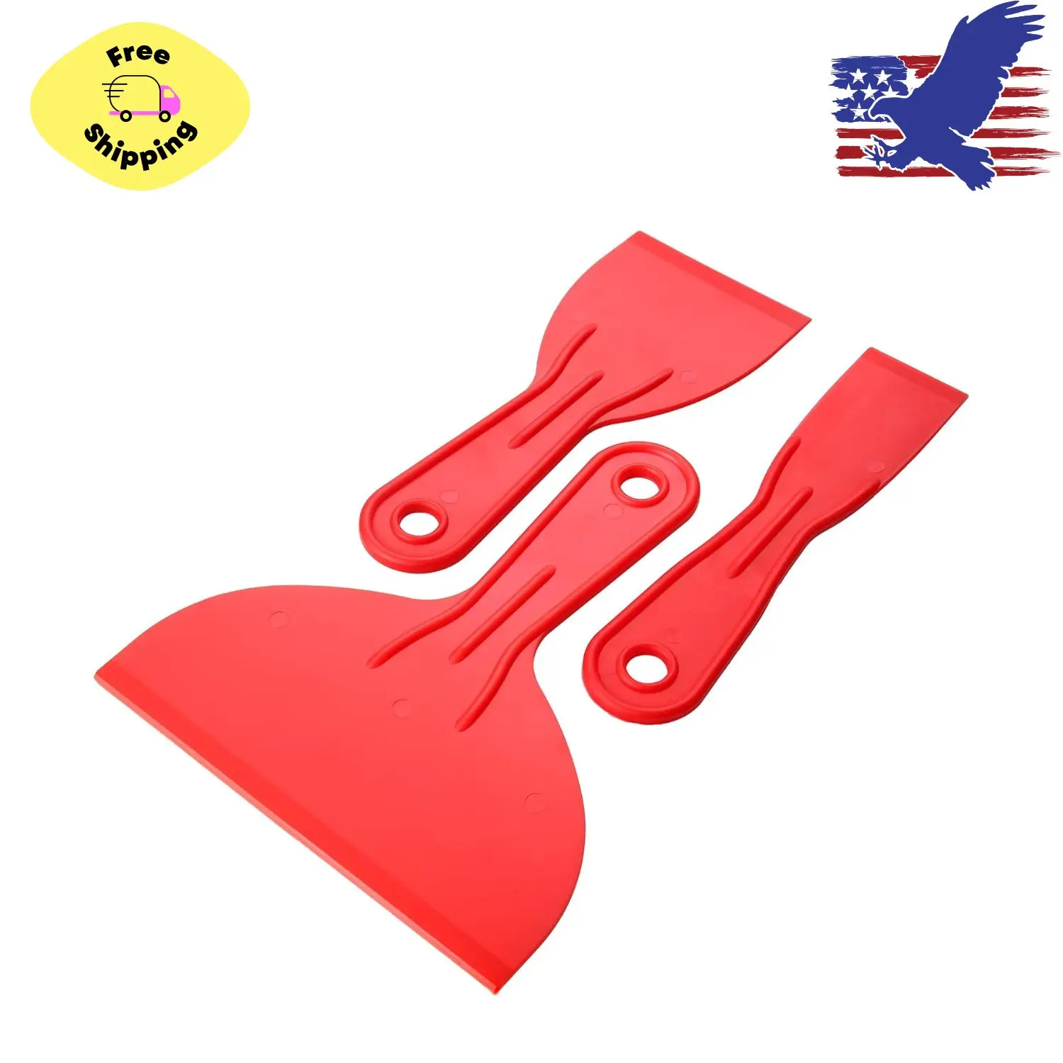 3 Pcs Putty Knife,Flexible Plastic Paint Scraper Tool