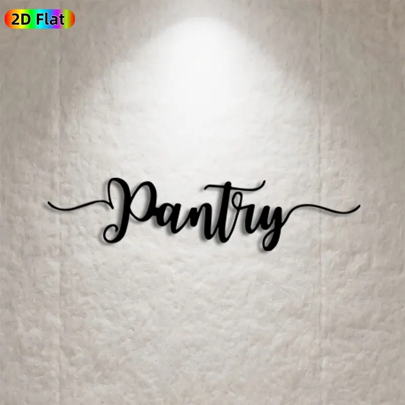 1pc Pantry Script Metal Wall Art, Stylish Pantry Statue Mural, Ideal Gift for New Year, Christmas, Kitchen Decor Enthusiasts, Rust-Resistant Metal Wall Decor Wall Sculptures, Perfect for Kitchen Wall & Dining Room Walls, Charming Home Storage Decor