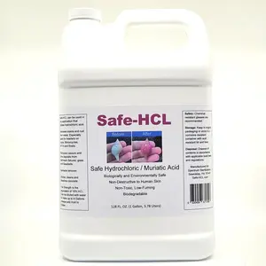 Safe-HCL- (1 Gallon, 3.78 Liters) Biologically Safe, Synthetic, Hydrochloric / Muriatic Acid - NO Personal Protective Equipment (PPE) Required