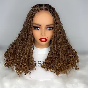 WIGSBYITO Human Hair Boho Wig 13x6 14inches Honey Blonde