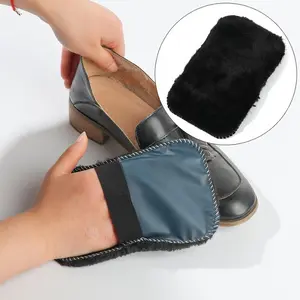 1pc Plush Shoe Polishing Glove, Soft Faux Wool Shoe Cleaning Cloth, Polyester Woven Fabric, Multipurpose Shine and Care Accessory for Footwear, with Furniture & Floor Use