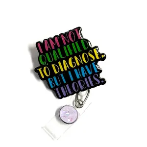 I’m Not Qualified To Diagnose Badge Reel, Retractable Swivel Alligator Clip, 2”