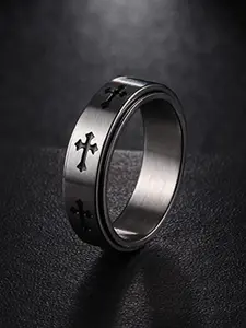 Rotatable Cross Ring for Men, Vintage Stress Relief Ring, Hip Hop Ring for Men and Women, Perfect Gift for Friends and Partners