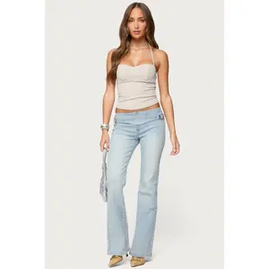 Kenza Belted Low Rise Flared Jeans