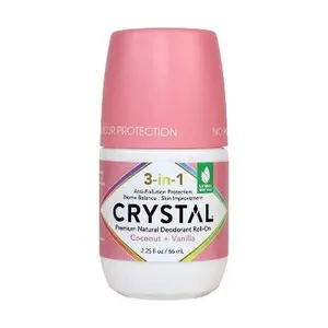 Crystal 3-in-1 Natural Mineral Roll-On Deodorant Coconut + Vanilla 2.25 fl oz - New