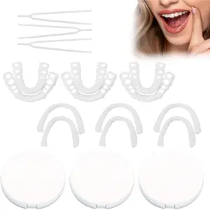 3 Sets Veneers Teeth - Easy to Use, Natural Look, Portable, Ideal for Instant Smile, Snap On Veneers for Men and Women