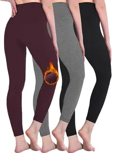 3 Pack Women’s Thermal Fleece Lined High Waisted Leggings, Winter Workout Thick Tights for Warmth, Soft Yoga Pants for Comfort, Athletic Leggings