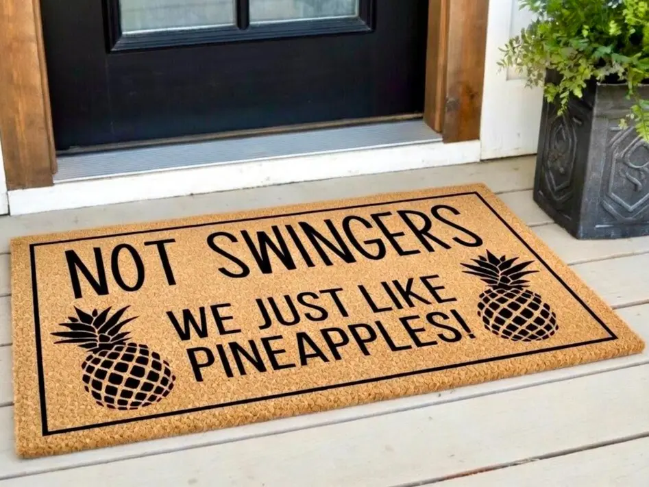 Not Swingers We Just Like Pineapples Doormat, Funny Doormat, Welcome Mat Funny, Funny Porch Mat, Funny Front Door Mat, Housewarming Gifts