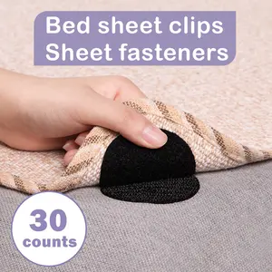 30 Counts Round Hook and Loop Fasteners, Damage-Free Removable Fastening Dots for Smooth Surfaces, Black