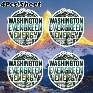 4Pcs washington energy, renewable energy, green energy Sticker