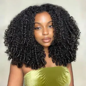 [West Kiss] 250% Density Glueless Ready To Go Spiral Curl Kinky Curly 13x4 Lace Front Wig Pre Cut Lace Wig Human Hair Beginners Friendly