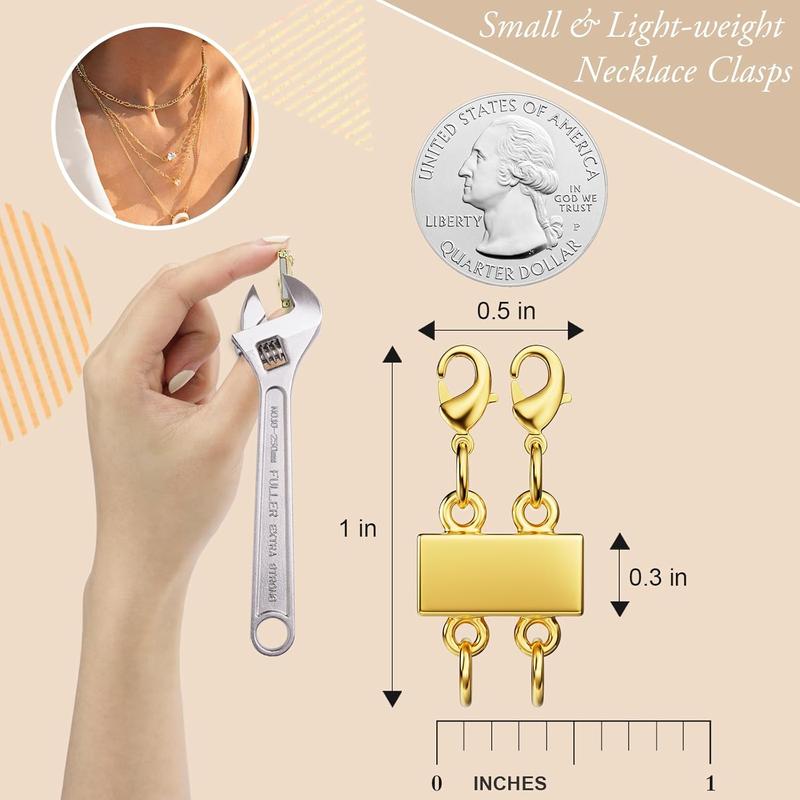 Necklace Layering Clasp 18K Gold Necklace Separator for Layering Magnetic Multiple Necklace Clasps and Closures for Women Necklace