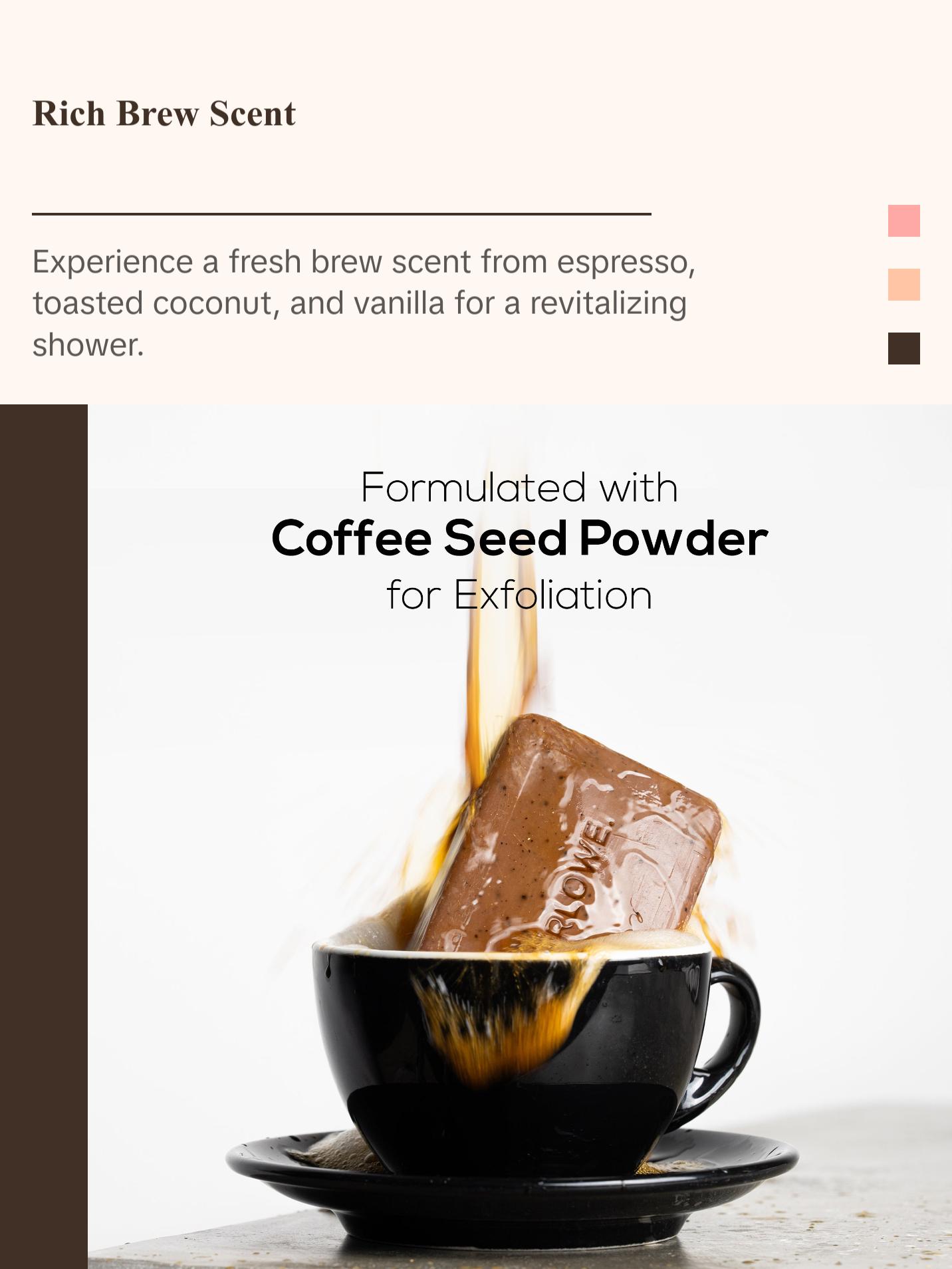 MARLOWE. No. 109 Energizing Coffee Soap Bar for Men - Fresh Brew Scented Body Soap Blend with Cocoa and Coconut Notes Caffeine Exfoliate Moisturize Cleanser Cleansing