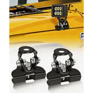 2PCS LED Light Bar Universal Adjustable Mounting Brackets - No-Drill A-Pillar Hood Clamp Holder, Automotive Motorcycle Accessories, Truck Stuff for Off-Road Jeeps, 4x4 Vehicles Motorbike