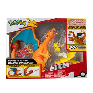 Pokémon Charizard Deluxe Figure - Includes 6 inch Interactive Charizard Plus 2-inch Pikachu Figure