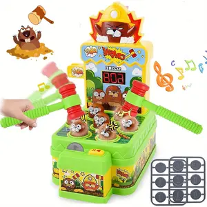 XSS Whack Game with 2 Hammers, Electronic Mini Arcade Toy for Kids 3 4 5 6 + Years, Blow the Mole Music Knocking Game Interactive Educational Gift for Kids Baby Toddlers