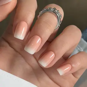 CurvLife Ombre & Short Squoval Press-On Nails Collection – 30PCS, Glossy Gradient Designs, Reusable Everyday Salon-Look Nails
