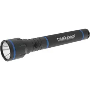 PRO-SAFE PRO-B100 Aluminum Alloy Industrial-Tactical Flashlight, 290 Lumens, 6000-Min Long Runtime, White LED Bulb, Black Body, 3 Batteries Not Included