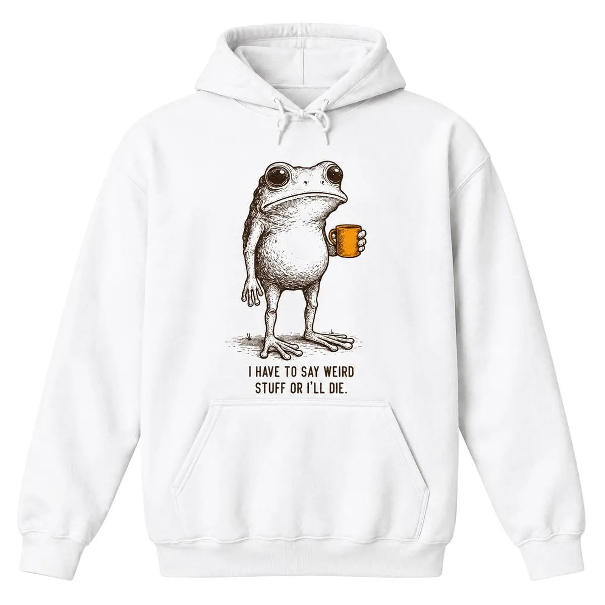 Women's Funny Frog Graphic Hoodie - Vintage Cotton-Blend Soft Fashion Beach Top, Sarcastic Quote Comfy Sweatshirt for Casual Everyday Wear, Tops, Sweatshirts, Light, Print, Party, Valentines Day, All Seasons, Fabric
