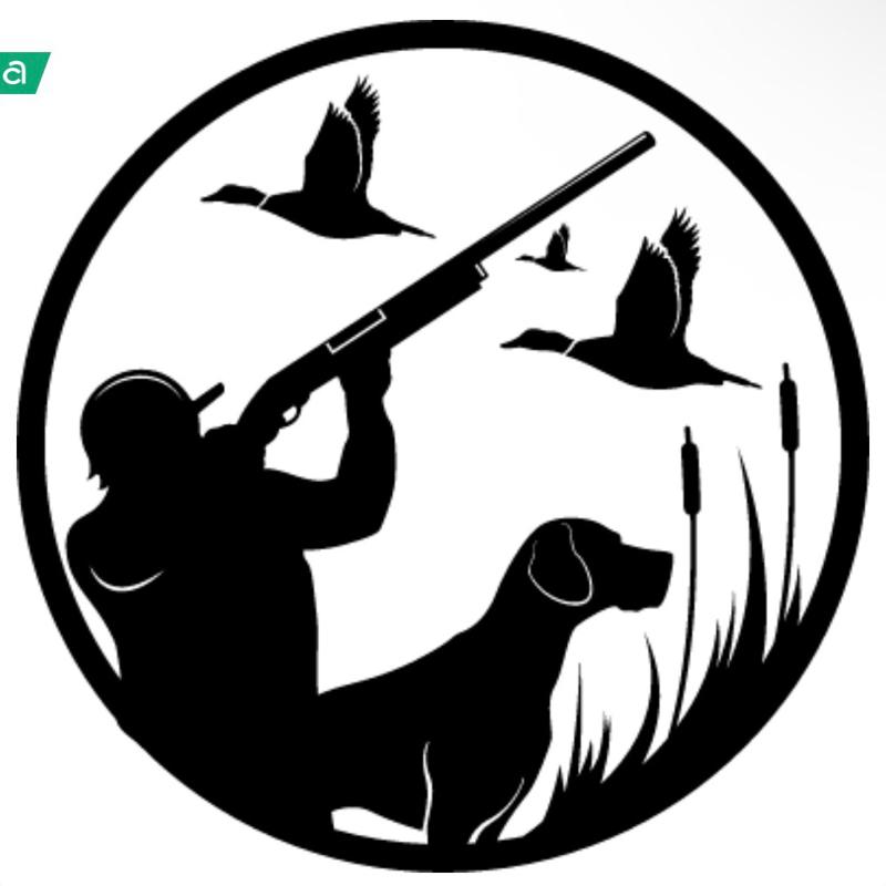 Hunting Decal for Truck with Hunter Dog and Ducks Design Perfect for Outdoor Enthusiasts