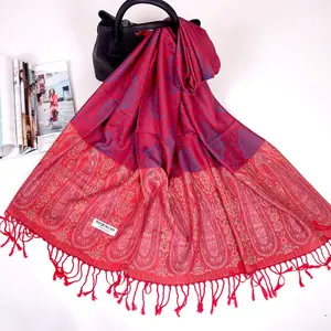 Paisley Jacquard Women Scarf Bohe Style Floral Printed Pashmina Ethnic Fringed Travel Scarves Warm Winter Silky Long Shawl JJYANJIN