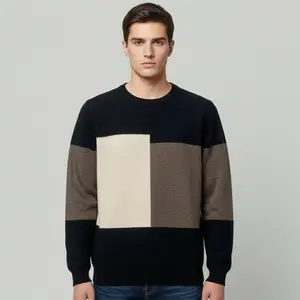 Color Block Crewneck Sweaters - Men's Edition