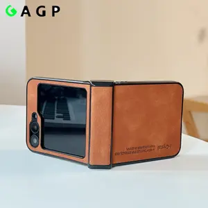 Luxury Business Leather for Hinge Protection Flip 7 Case for Samsung Galaxy Z Flip 3 4 5 6 7 Z6 flip5 Flip 6 Matte Fashion Cover